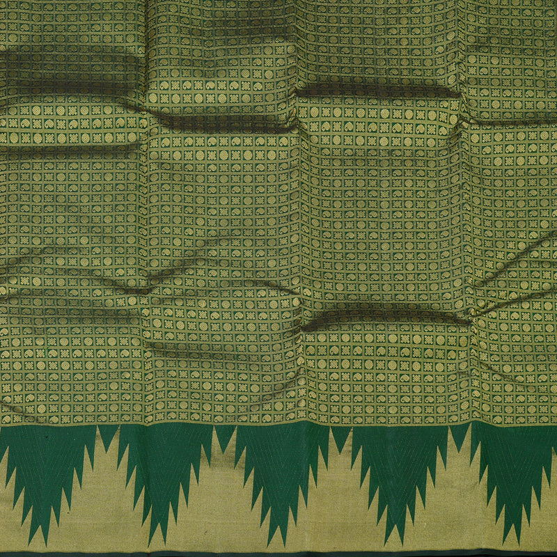 Hayagrivas Bottle Green Handloom Kanjivaram Silk Saree KBD2026B7-1