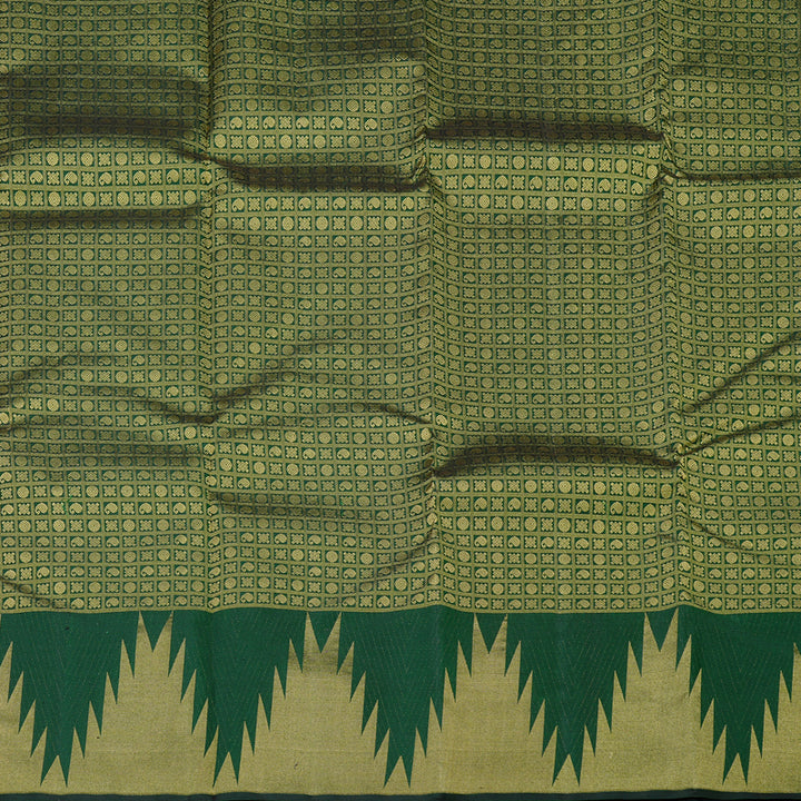 Hayagrivas Bottle Green Handloom Kanjivaram Silk Saree KBD2026B7-1