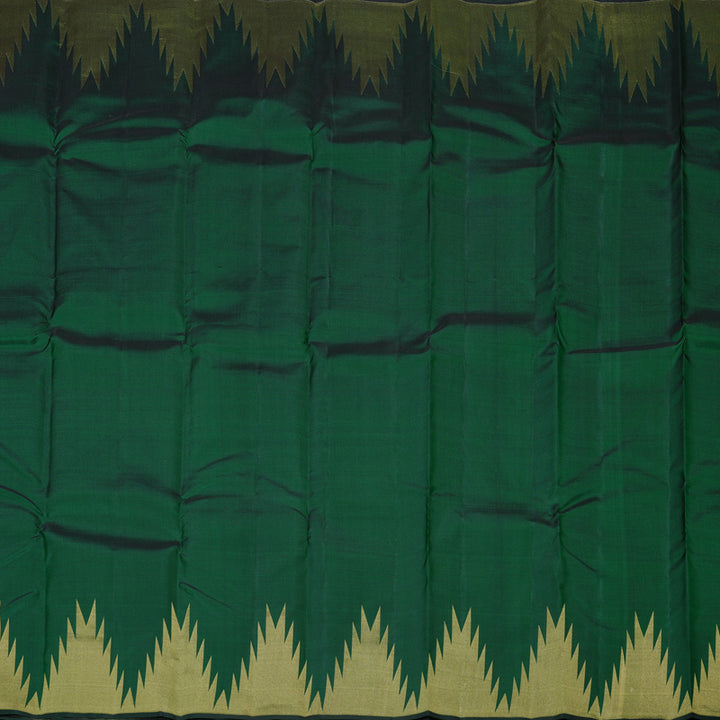 Hayagrivas Bottle Green Handloom Kanjivaram Silk Saree KBD2026B7-1