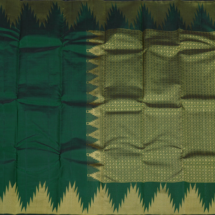 Hayagrivas Bottle Green Handloom Kanjivaram Silk Saree KBD2026B7-1