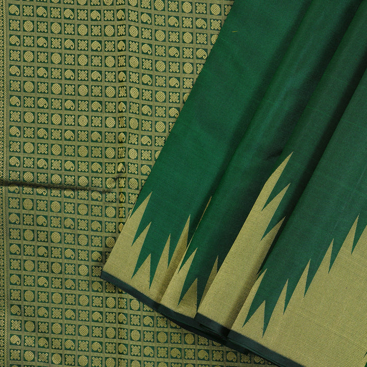 Hayagrivas Bottle Green Handloom Kanjivaram Silk Saree KBD2026B7-1