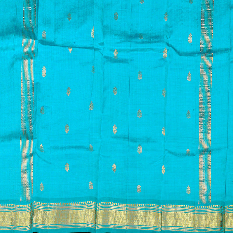 Hayagrivas Dual Tone (Sea Blue With Pink) Handloom Kanjivaram Silk Saree with Sea Blue Border KBD2028B1-17