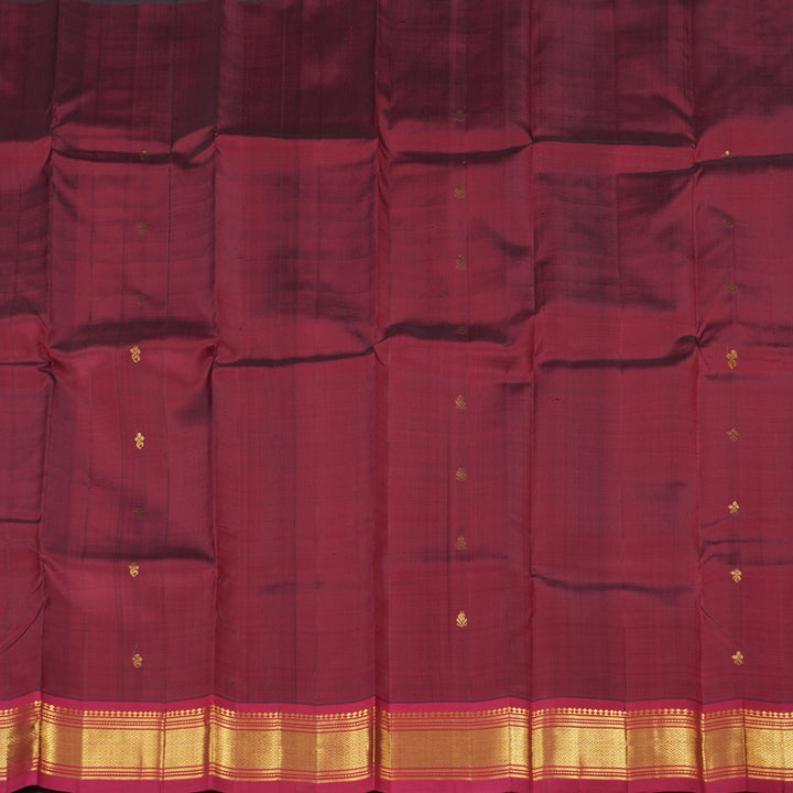 Hayagrivas Handloom Kanjivaram Silk Saree in Ruby Tinted Dark Maroon KBD2028B1-2