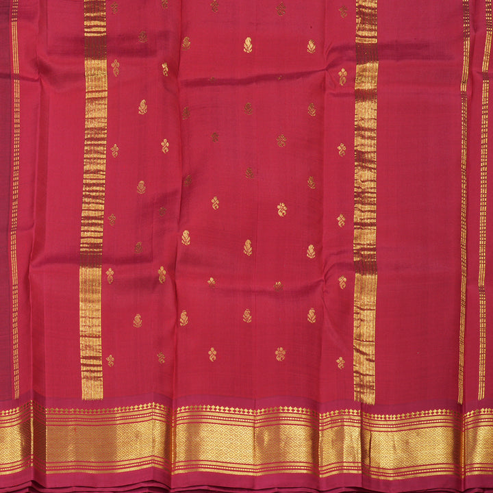 Hayagrivas Handloom Kanjivaram Silk Saree in Ruby Tinted Dark Maroon KBD2028B1-2