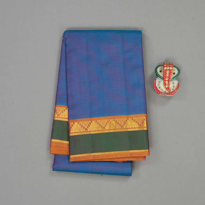 Hayagrivas Dual Tone (Sky Blue With Pink) Handloom Kanjivaram Silk Saree with Mandhalir Border KBD2034C1-17