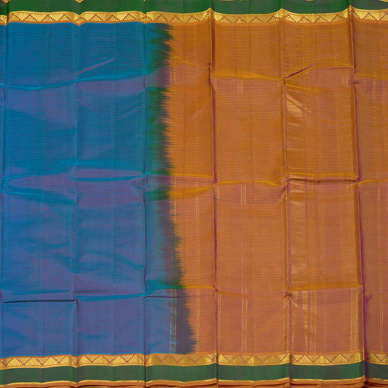 Hayagrivas Dual Tone (Sky Blue With Pink) Handloom Kanjivaram Silk Saree with Mandhalir Border KBD2034C1-17