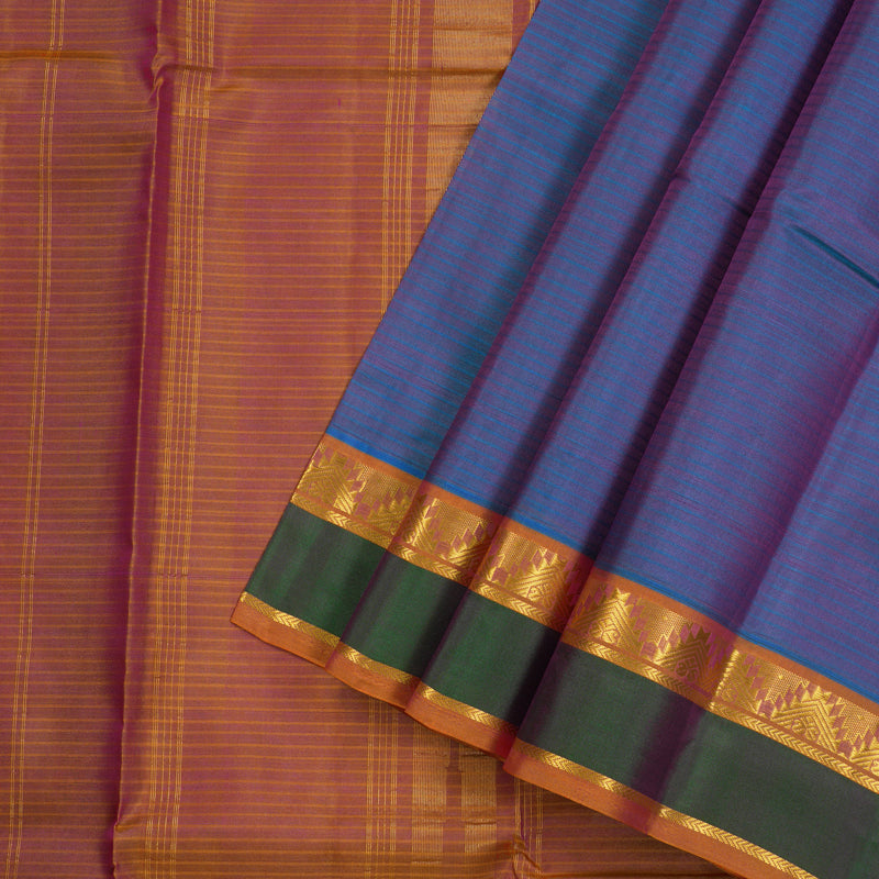 Hayagrivas Dual Tone (Sky Blue With Pink) Handloom Kanjivaram Silk Saree with Mandhalir Border KBD2034C1-17