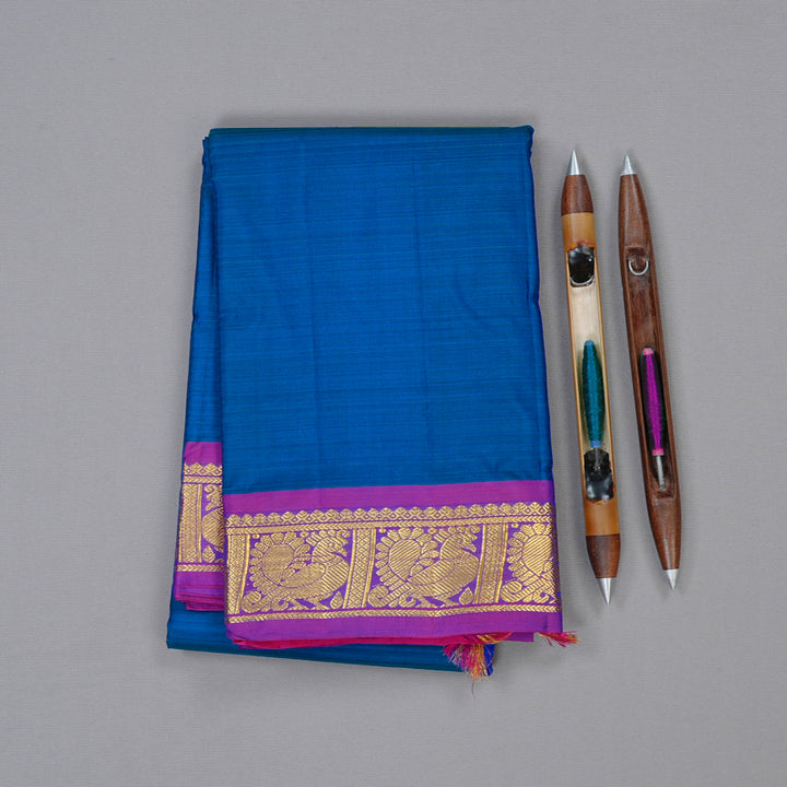 Hayagrivas Handloom Kanjivaram Silk Saree in Celestial Blue KBD2035C1-10
