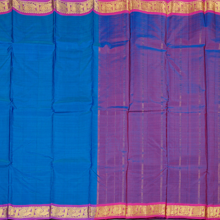Hayagrivas Handloom Kanjivaram Silk Saree in Celestial Blue KBD2035C1-10