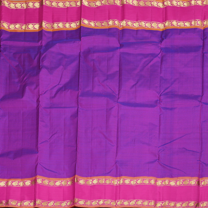 Hayagrivas Purple Handloom Kanjivaram Silk Saree with Pink Border KBD2035C1-29