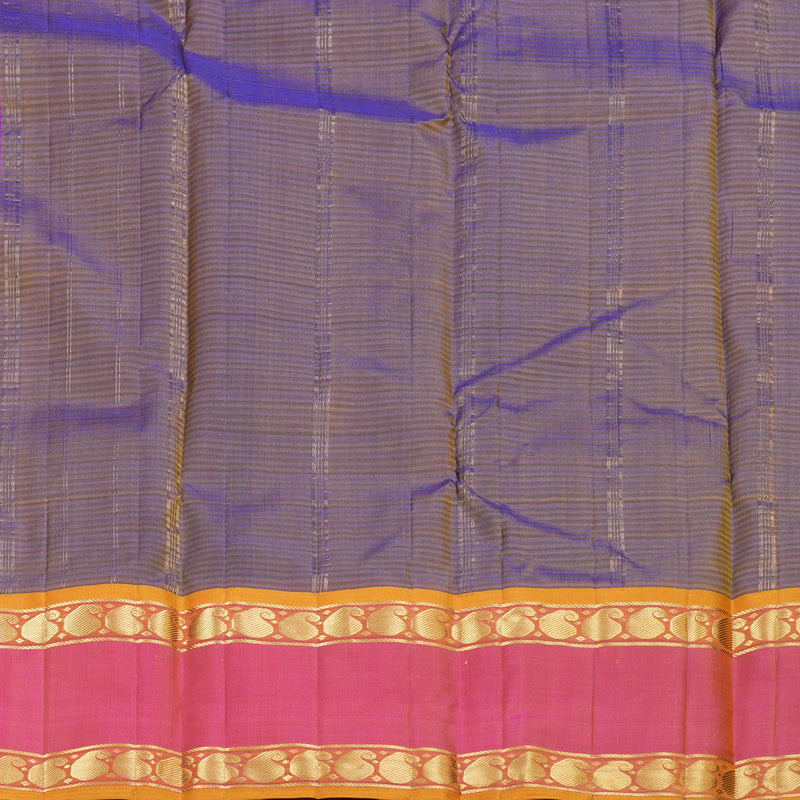 Hayagrivas Purple Handloom Kanjivaram Silk Saree with Pink Border KBD2035C1-29