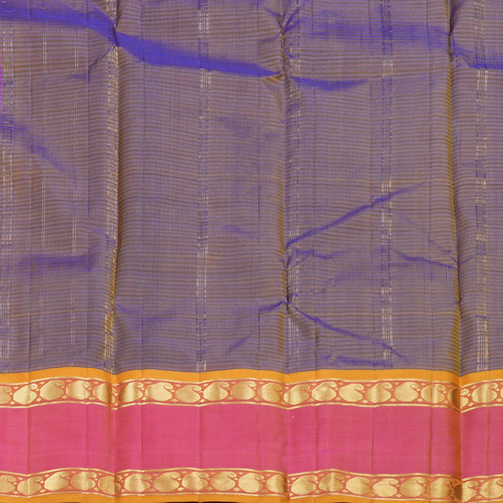 Hayagrivas Purple Handloom Kanjivaram Silk Saree with Pink Border KBD2035C1-29