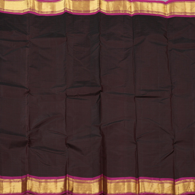 Hayagrivas Handloom Pure Kanjivaram Silk Saree in Vibrant Dark Brown KBD2035C1-37