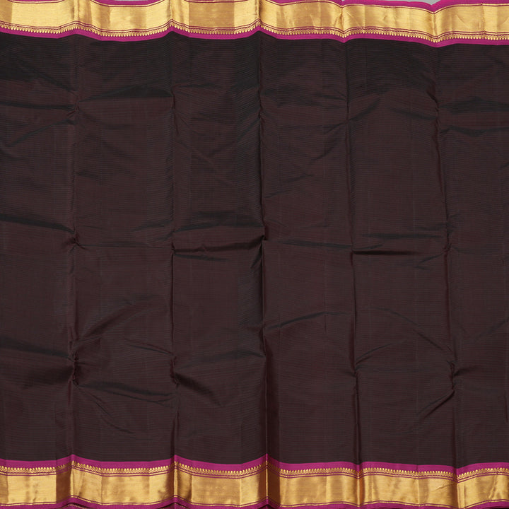 Hayagrivas Handloom Pure Kanjivaram Silk Saree in Vibrant Dark Brown KBD2035C1-37