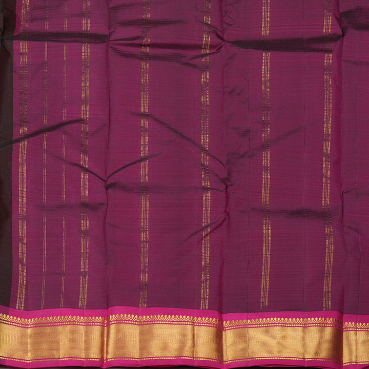 Hayagrivas Handloom Pure Kanjivaram Silk Saree in Vibrant Dark Brown KBD2035C1-37