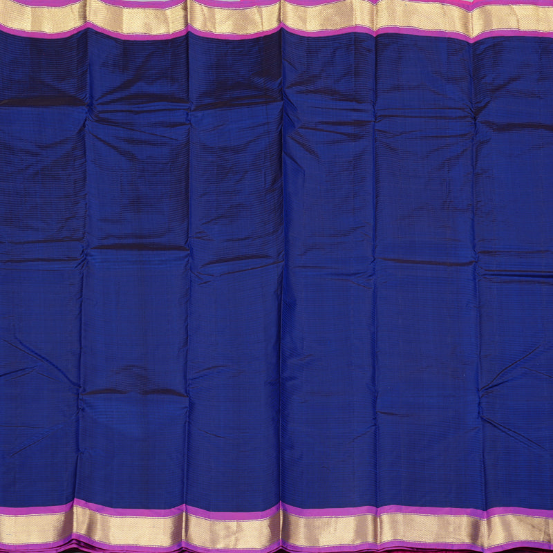 Hayagrivas Blue Handloom Kanjivaram Silk Saree with Purple Border KBD2035C1-39