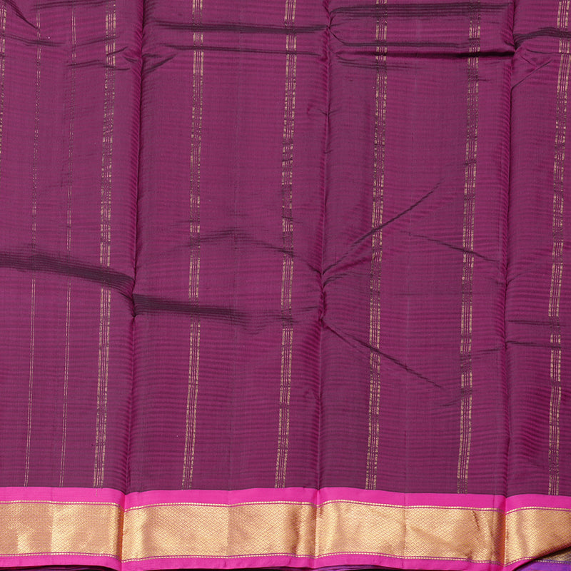 Hayagrivas Blue Handloom Kanjivaram Silk Saree with Purple Border KBD2035C1-39