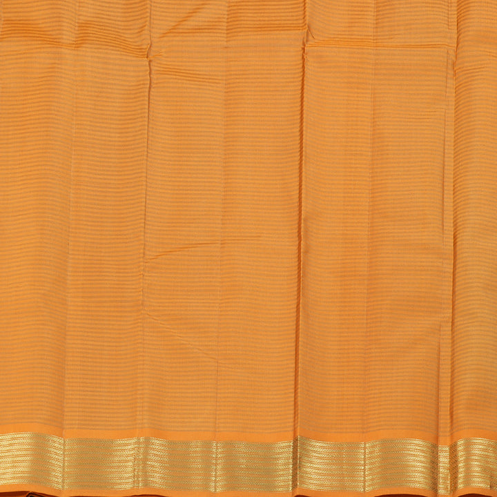 Hayagrivas Sandal Handloom Kanjivaram Silk Saree with Corn Yellow Border KBD2036C1-10