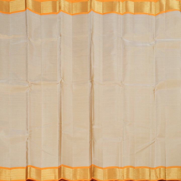 Hayagrivas Sandal Handloom Kanjivaram Silk Saree with Corn Yellow Border KBD2036C1-10