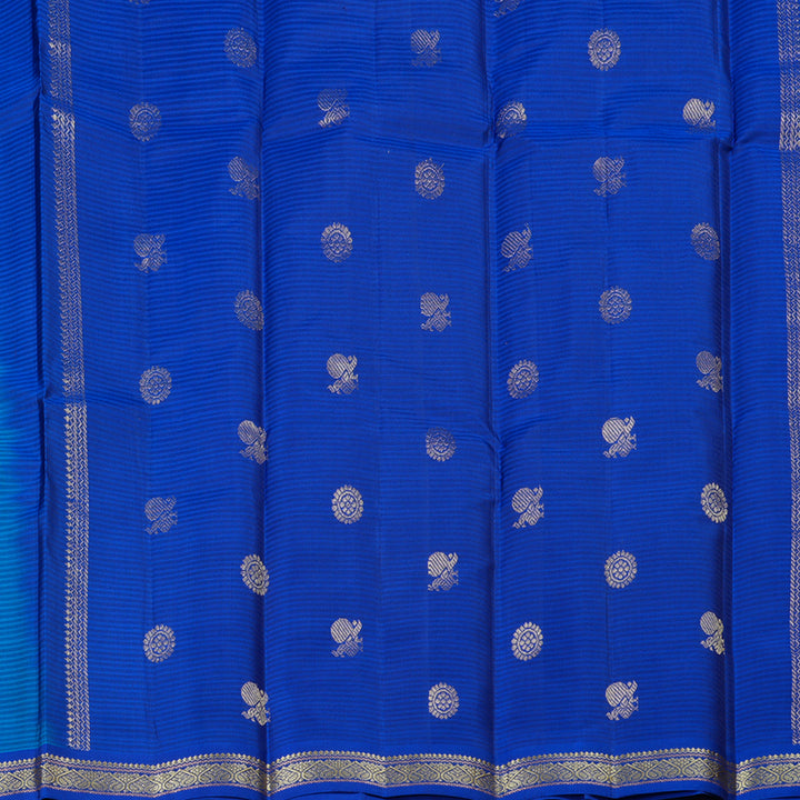Hayagrivas Handloom Kanjivaram Silk Saree In Dazzling Dark Sky Blue KBD2036C1-25