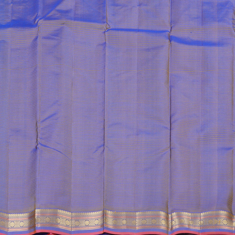 Hayagrivas Fluorescent Green Handloom Kanjivaram Silk Saree with Blue Border KBD2036C1-26