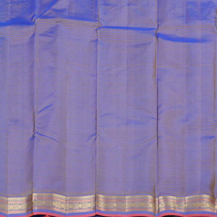 Hayagrivas Fluorescent Green Handloom Kanjivaram Silk Saree with Blue Border KBD2036C1-26