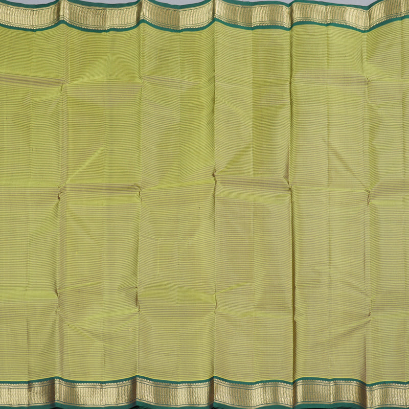 Hayagrivas Sampanga Yellow Handloom Kanjivaram Silk Saree with Bottle Green Border KBD2036C1-28