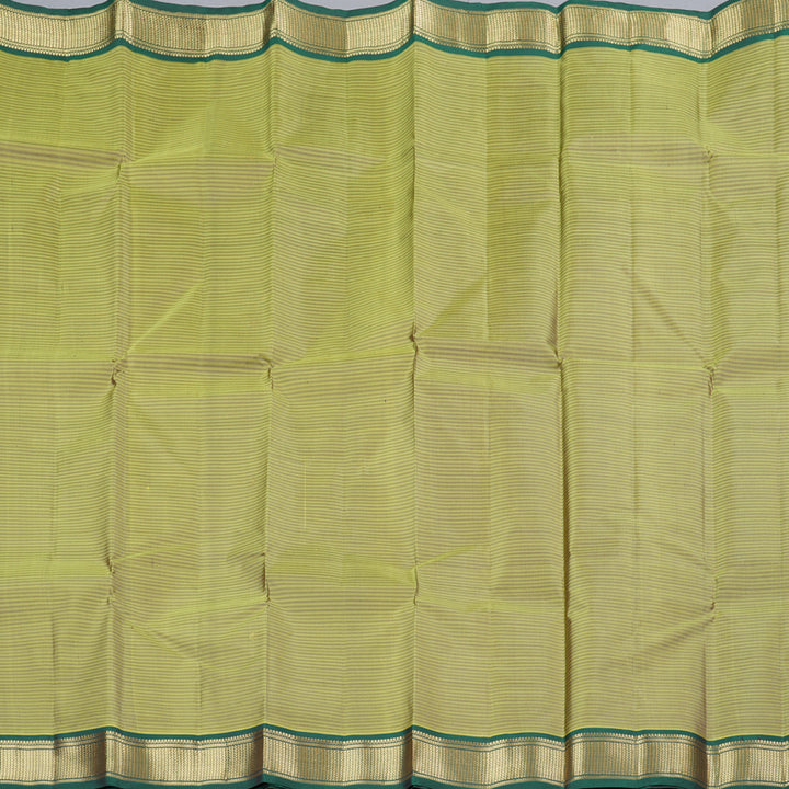 Hayagrivas Sampanga Yellow Handloom Kanjivaram Silk Saree with Bottle Green Border KBD2036C1-28