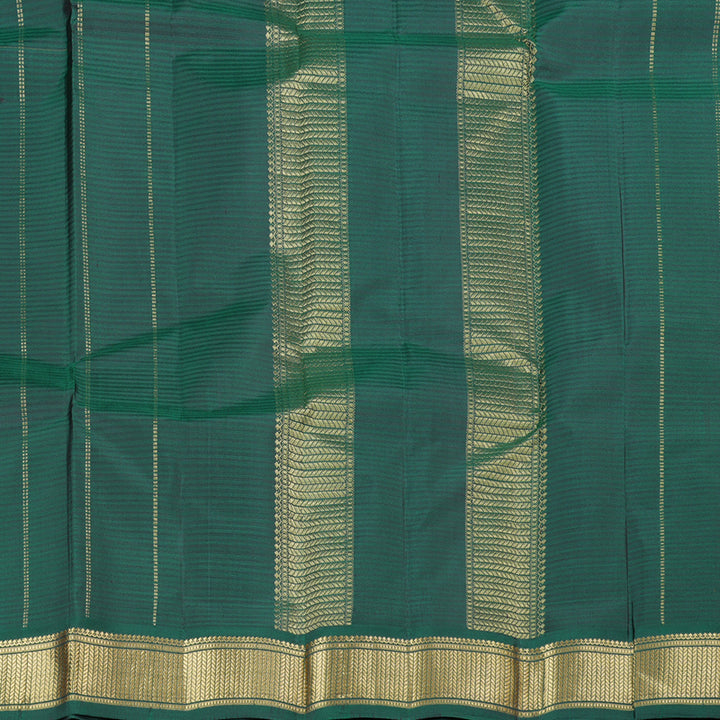 Hayagrivas Sampanga Yellow Handloom Kanjivaram Silk Saree with Bottle Green Border KBD2036C1-28