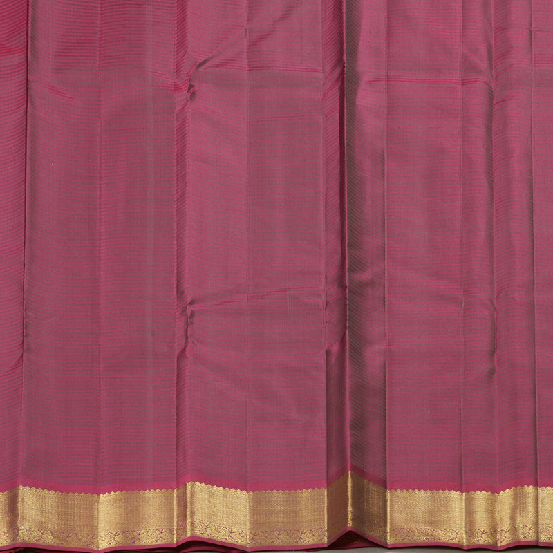 Hayagrivas Dark Grey Handloom Kanjivaram Silk Saree with Dark Red Rose Pink Border KBD2036C1-30