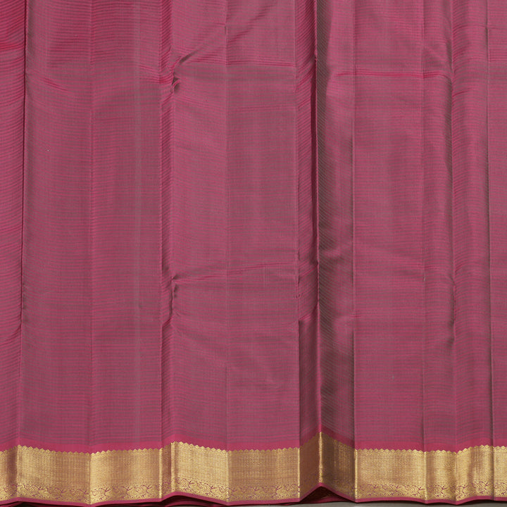Hayagrivas Dark Grey Handloom Kanjivaram Silk Saree with Dark Red Rose Pink Border KBD2036C1-30