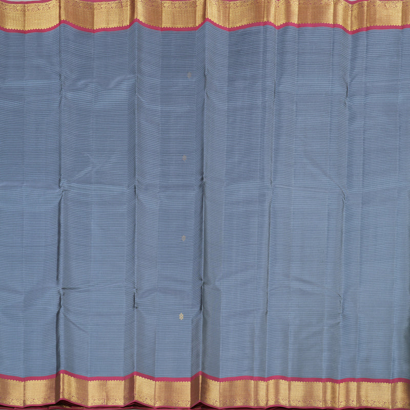 Hayagrivas Dark Grey Handloom Kanjivaram Silk Saree with Dark Red Rose Pink Border KBD2036C1-30