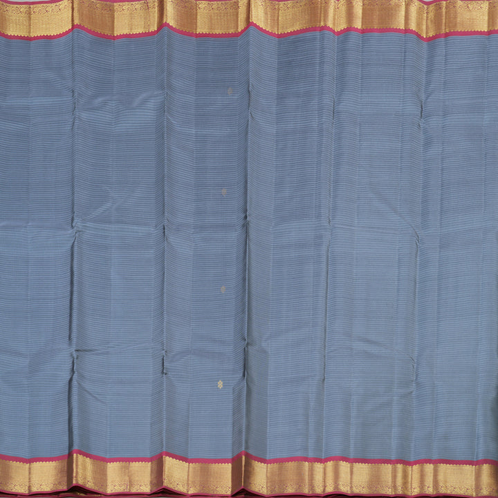 Hayagrivas Dark Grey Handloom Kanjivaram Silk Saree with Dark Red Rose Pink Border KBD2036C1-30