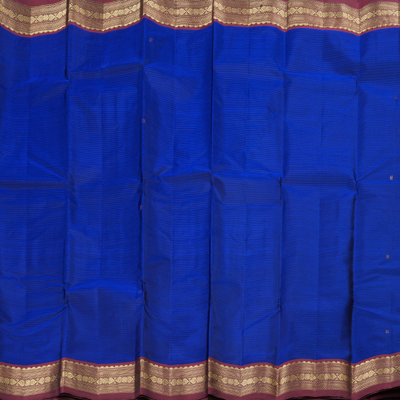 Hayagrivas Blue Handloom Kanjivaram Silk Saree with Wine Maroon Border KBD2036C1-31