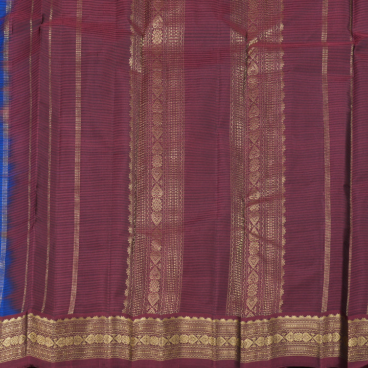 Hayagrivas Blue Handloom Kanjivaram Silk Saree with Wine Maroon Border KBD2036C1-31