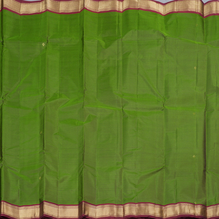 Hayagrivas Handloom Kanjivaram Silk Saree in Alluring Dark Leaf Green KBD2036C1-32