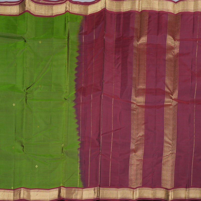 Hayagrivas Handloom Kanjivaram Silk Saree in Alluring Dark Leaf Green KBD2036C1-32