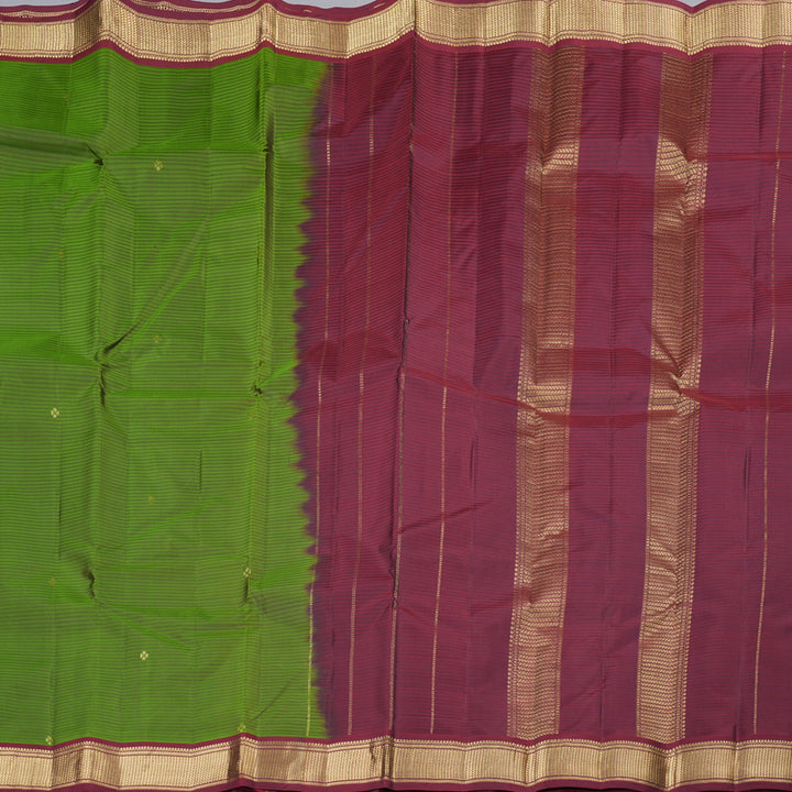 Hayagrivas Handloom Kanjivaram Silk Saree in Alluring Dark Leaf Green KBD2036C1-32