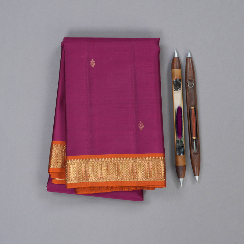 Hayagrivas Handloom Kanjivaram Silk Saree In Charming Dark Pink KBD2036C2-7