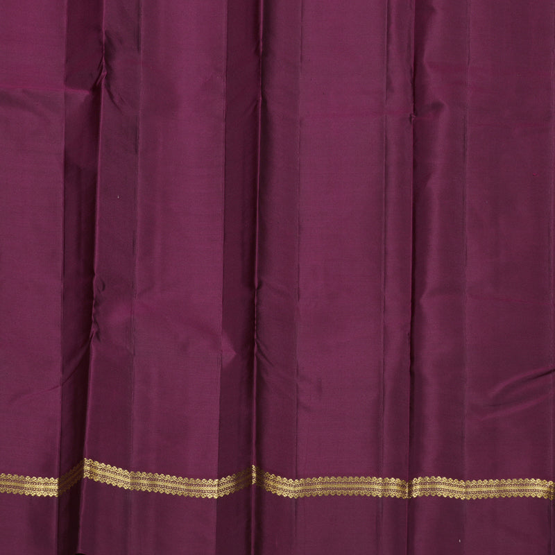 Hayagrivas Grey Handloom Kanjivaram Silk Saree with Dark Purple Border KBD2036C2-8