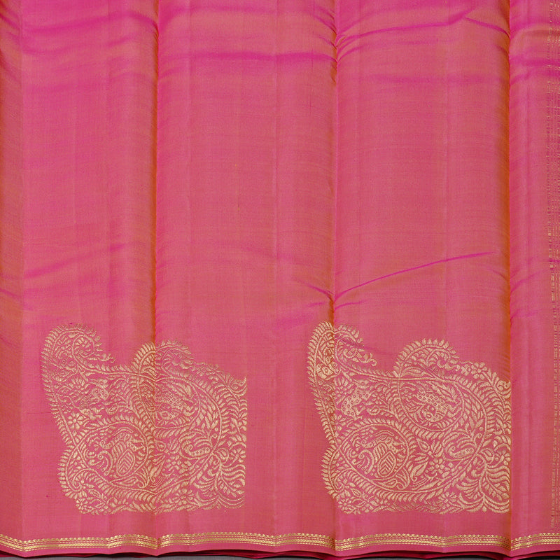 Hayagrivas Handloom Kanjivaram Silk Saree in Charming Muppagam (Light Green, Yellow and Light Pink) KBD2036C3-4