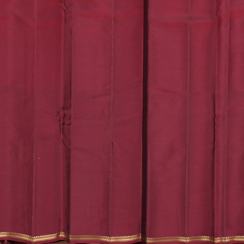 Hayagrivas Muppagam (Bottle Green, Orange and Wine Maroon) Handloom Kanjivaram Silk Saree with Wine Maroon Border KBD2036C3-6