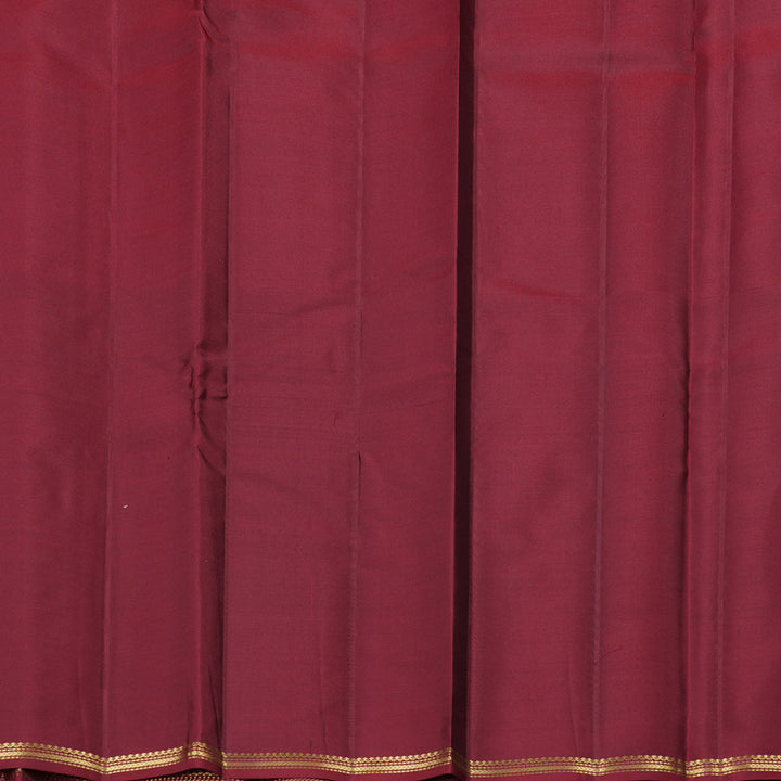 Hayagrivas Muppagam (Bottle Green, Orange and Wine Maroon) Handloom Kanjivaram Silk Saree with Wine Maroon Border KBD2036C3-6