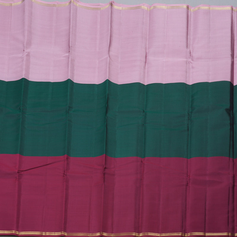 Hayagrivas Muppagam (Lilac, Bottle Green and Wine Maroon) Handloom Kanjivaram Silk Saree with Wine Maroon Border KBD2036C3-8