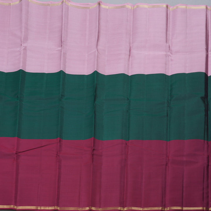 Hayagrivas Muppagam (Lilac, Bottle Green and Wine Maroon) Handloom Kanjivaram Silk Saree with Wine Maroon Border KBD2036C3-8