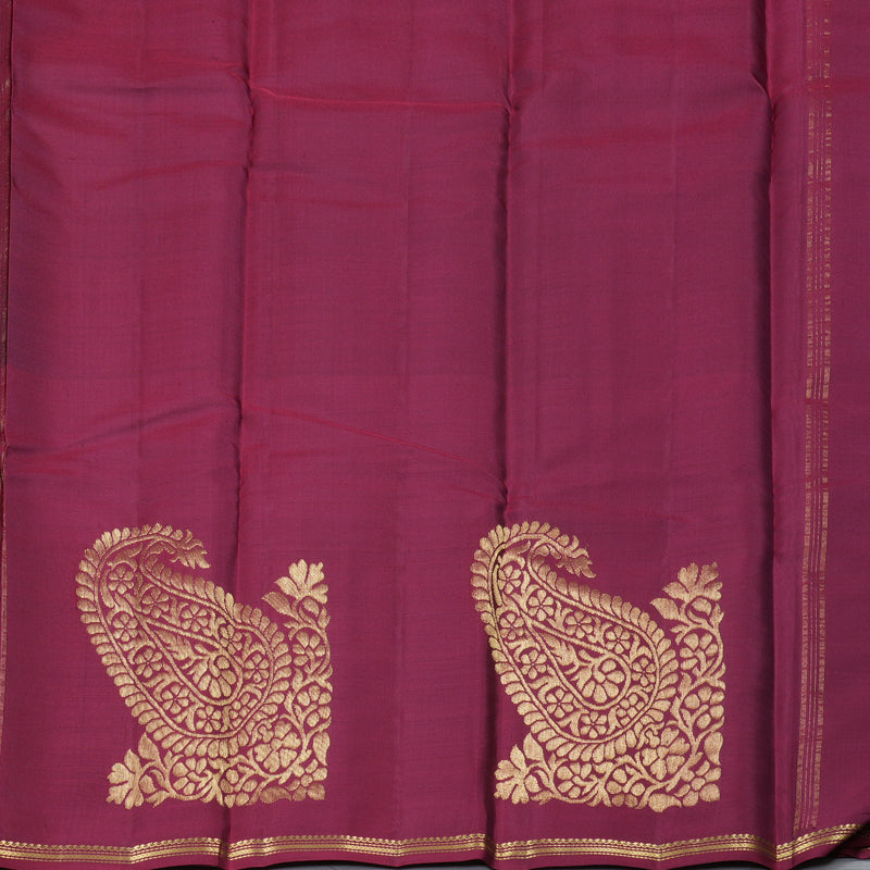 Hayagrivas Muppagam (Lilac, Bottle Green and Wine Maroon) Handloom Kanjivaram Silk Saree with Wine Maroon Border KBD2036C3-8