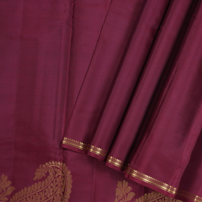 Hayagrivas Muppagam (Lilac, Bottle Green and Wine Maroon) Handloom Kanjivaram Silk Saree with Wine Maroon Border KBD2036C3-8