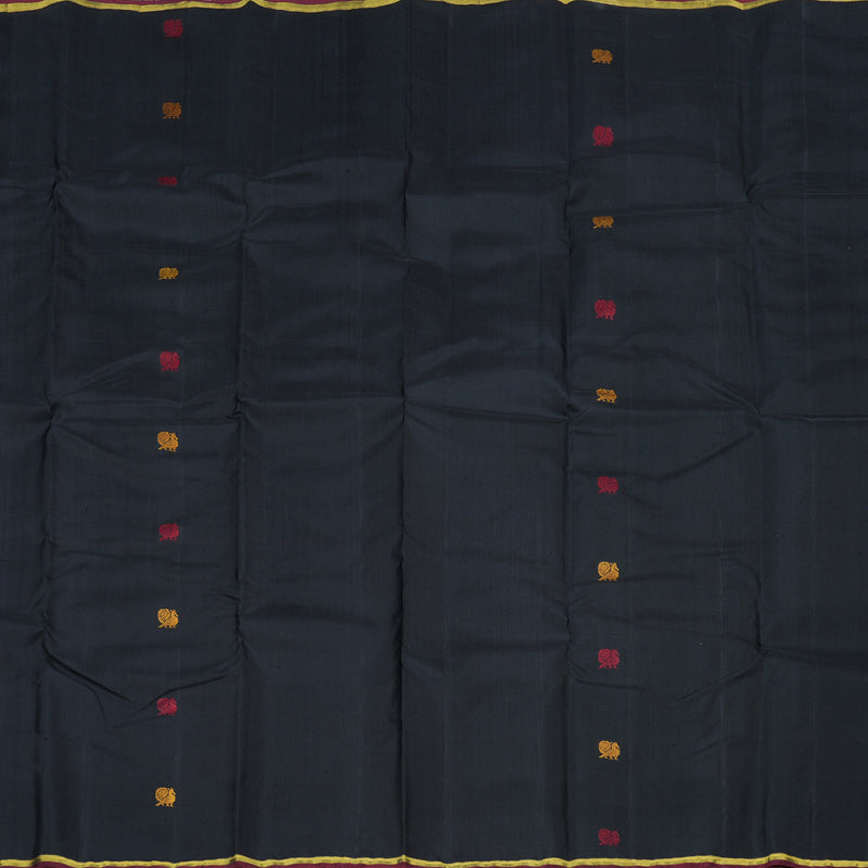 Hayagrivas Handloom Kanjivaram Silk Saree In Regal Black KBD2037C3-1