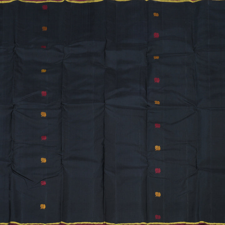 Hayagrivas Handloom Kanjivaram Silk Saree In Regal Black KBD2037C3-1