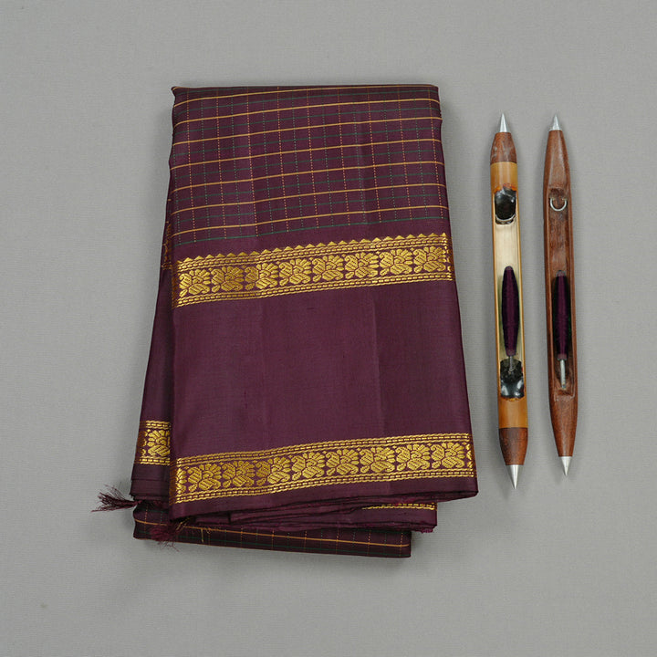 Hayagrivas Wine Maroon Handloom Kanjivaram Silk Saree KBD2037C4-1